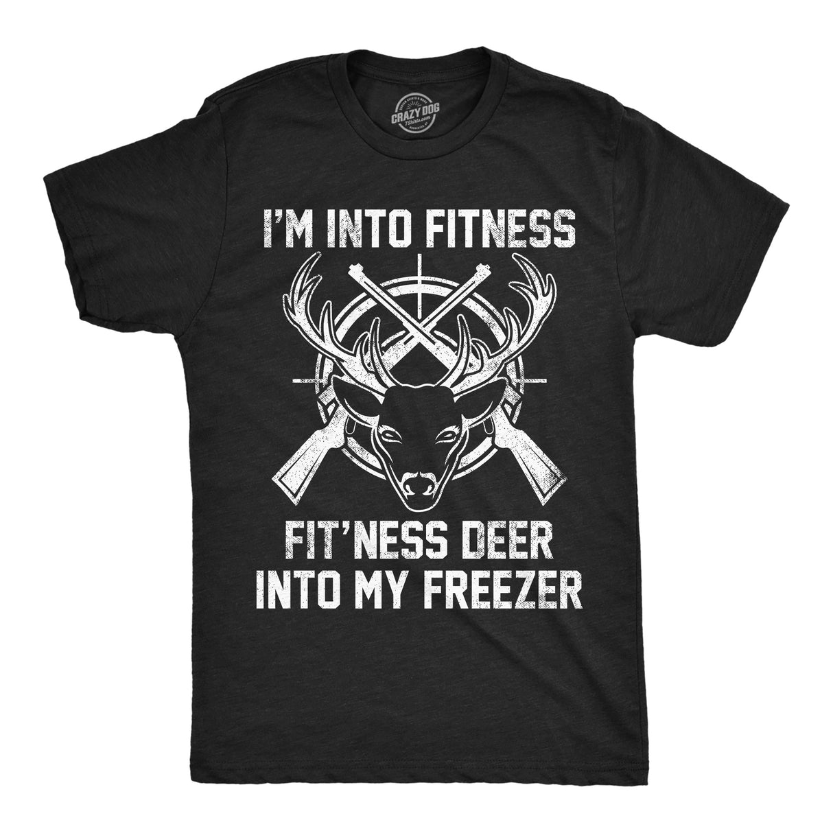 Mens Funny T Shirts Im Into Fitness Fitness Deer Into My Freezer Sarcastic Hunter Graphic Novelty Tee for Men