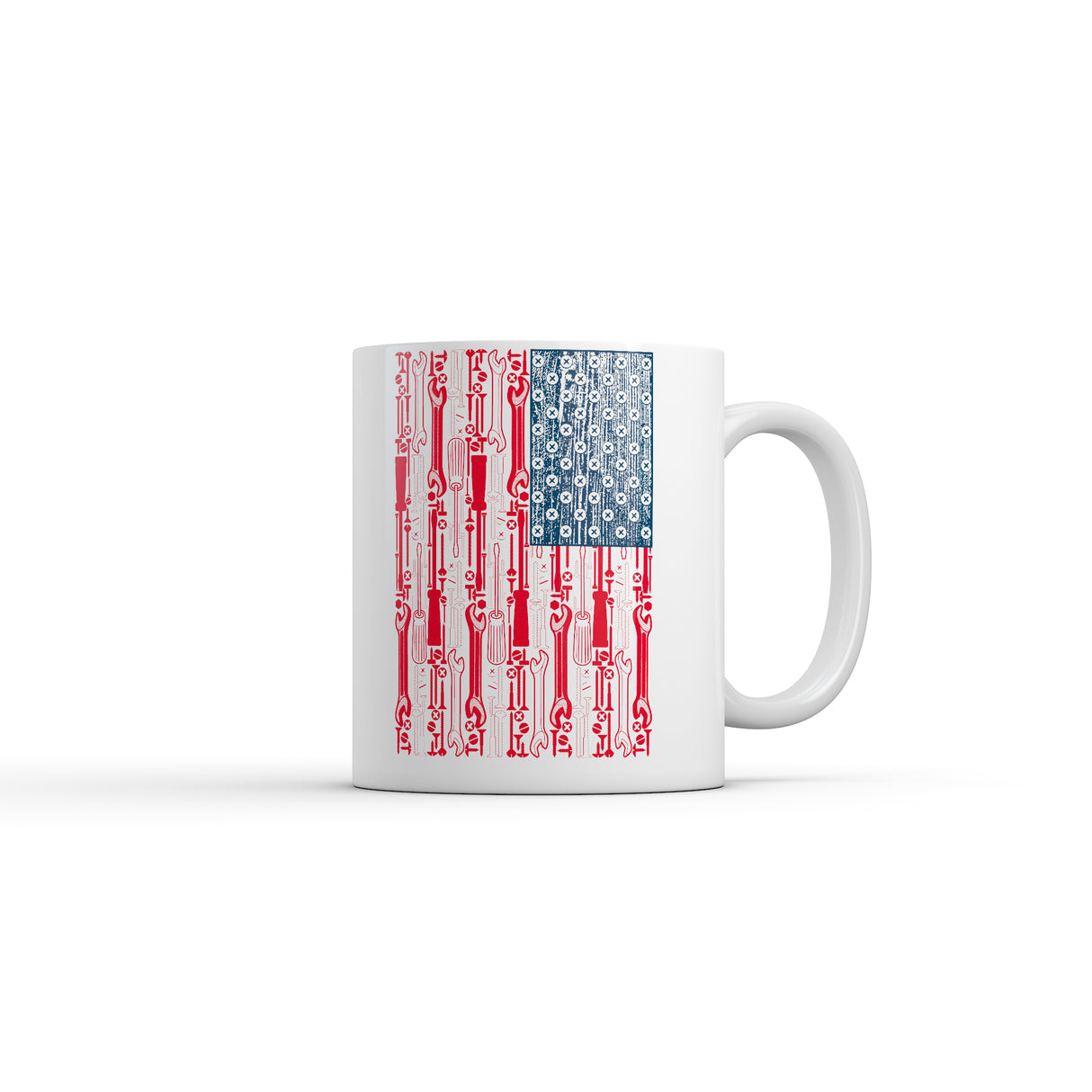 USA Flag Tools Mug Patriotic Mechanic Graphic Novelty Coffee Cup-11oz