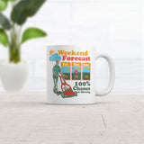 Weekend Forecast 100% Chance Of Mowing Mug Funny Sarcastic Graphic Novelty Coffee Cup-11oz