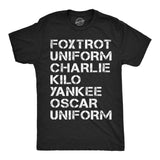 Mens Funny T Shirts Foxtrot Uniform Charlie Kilo Yankee Oscar Uniform Sarcastic Graphic Novelty Tee for Men