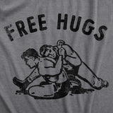 Mens Funny T Shirts Free Hugs Sarcastic Wrestling Graphic Novelty Tee for Men