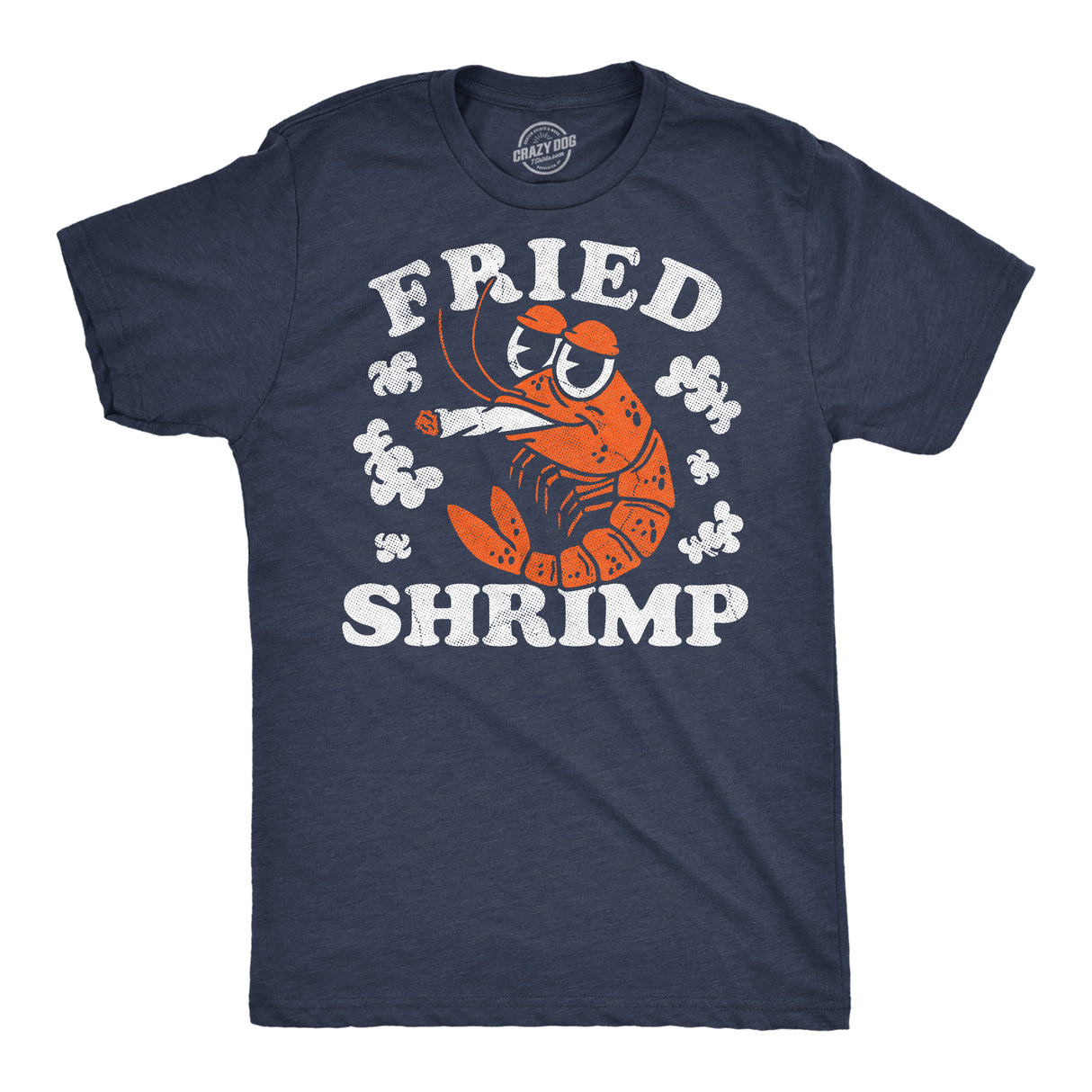 Mens Funny T Shirts Fried Shrimp Sarcastic 420 Graphic Novelty Tee for Men