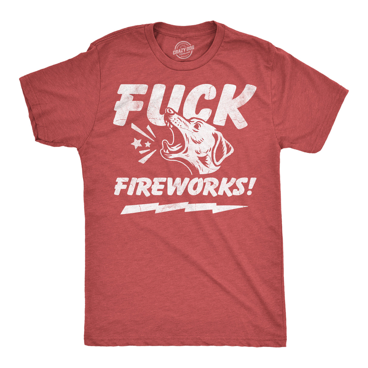 Mens Funny T Shirts Fuck Fireworks Sarcastic Fourth Of July Graphic Novelty Dog Tee for Men