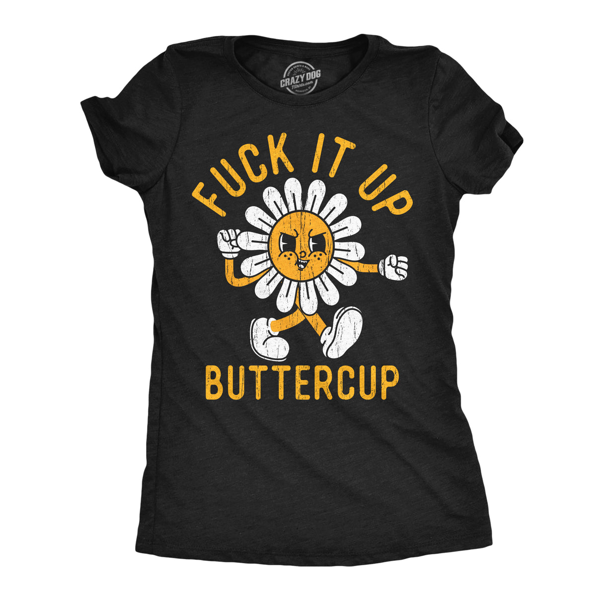 Womens Funny T Shirts Fuck It Up Buttercup Sarcastic Flower Graphic Novelty Tee for Ladies