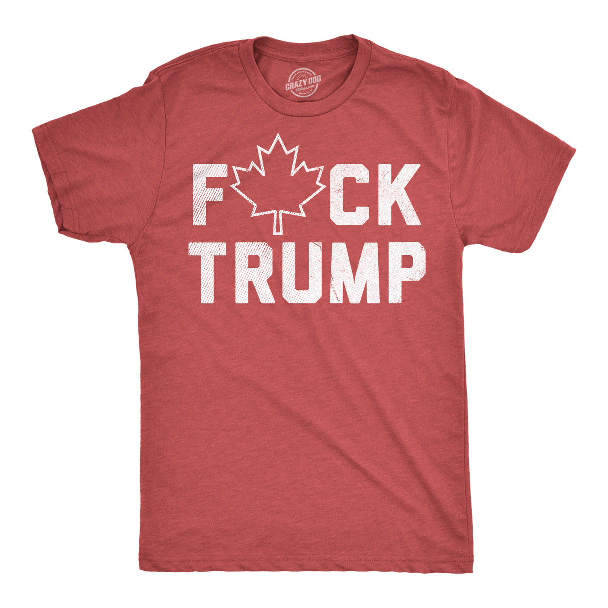 Mens Funny T Shirts Fuck Trump Canadian Maple Leaf Sarcastic Political Graphic Novelty Tee for Men