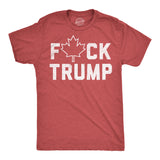 Mens Funny T Shirts Fuck Trump Canadian Maple Leaf Sarcastic Political Graphic Novelty Tee for Men