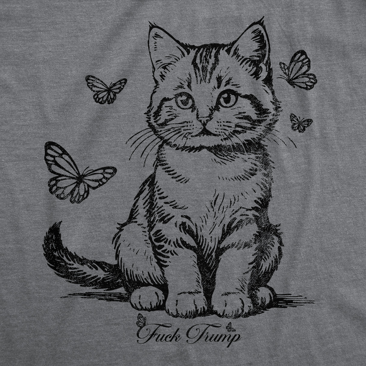 Womens Funny T Shirts Fuck Trump Kitten Sarcastic Political Graphic Novelty Tee for Ladies