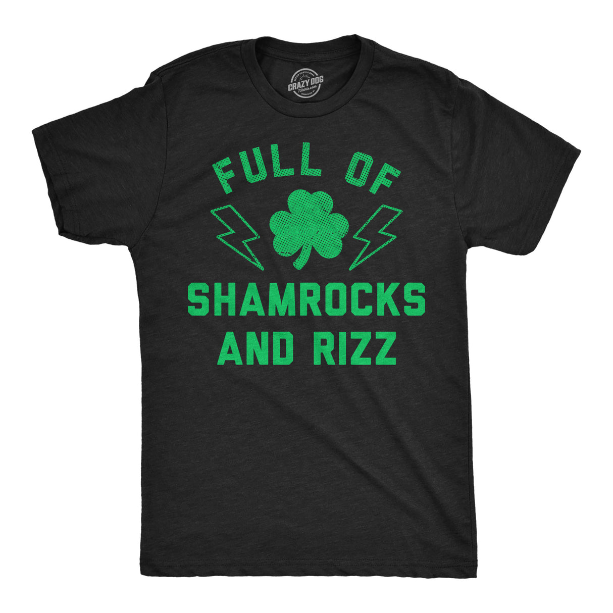 Mens Funny T Shirts Full Of Shamrocks and Rizz Sarcastic St Patricks Day Graphic Tee for Men