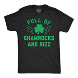 Mens Funny T Shirts Full Of Shamrocks and Rizz Sarcastic St Patricks Day Graphic Tee for Men