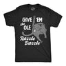 Mens Funny T Shirts Give Em The Ole Razzle Dazzle Sarcastic Cat Graphic Novelty Tee for Men