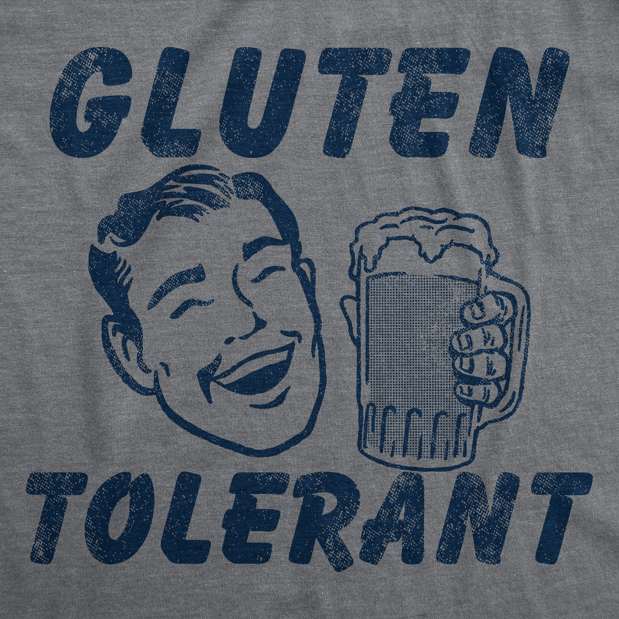 Mens Funny T Shirts Gluten Tolerant Sarcastic Drinking Graphic Novelty Tee for Men