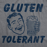 Mens Funny T Shirts Gluten Tolerant Sarcastic Drinking Graphic Novelty Tee for Men