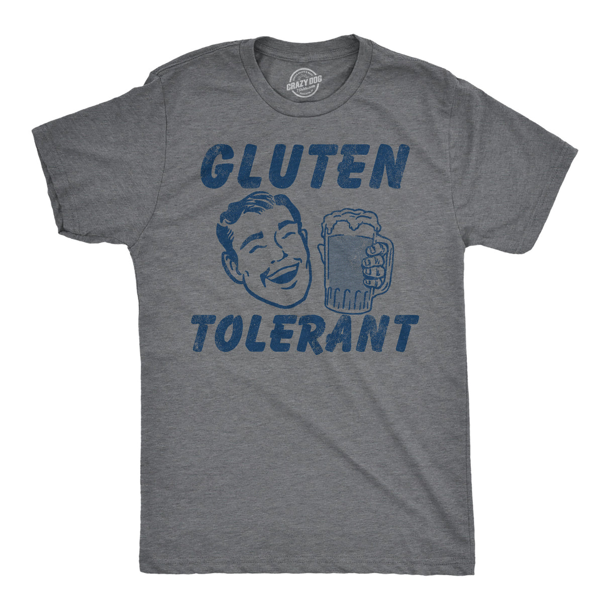 Mens Funny T Shirts Gluten Tolerant Sarcastic Drinking Graphic Novelty Tee for Men