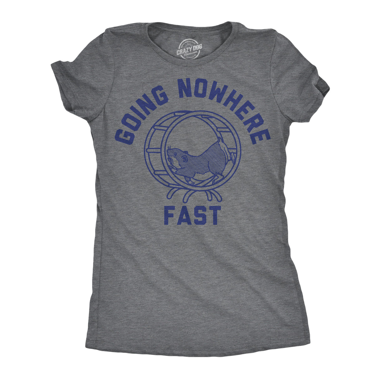 Womens Funny T Shirts Going Nowhere Fast Sarcastic Hamster Graphic Novelty Tee for Ladies