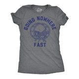 Womens Funny T Shirts Going Nowhere Fast Sarcastic Hamster Graphic Novelty Tee for Ladies