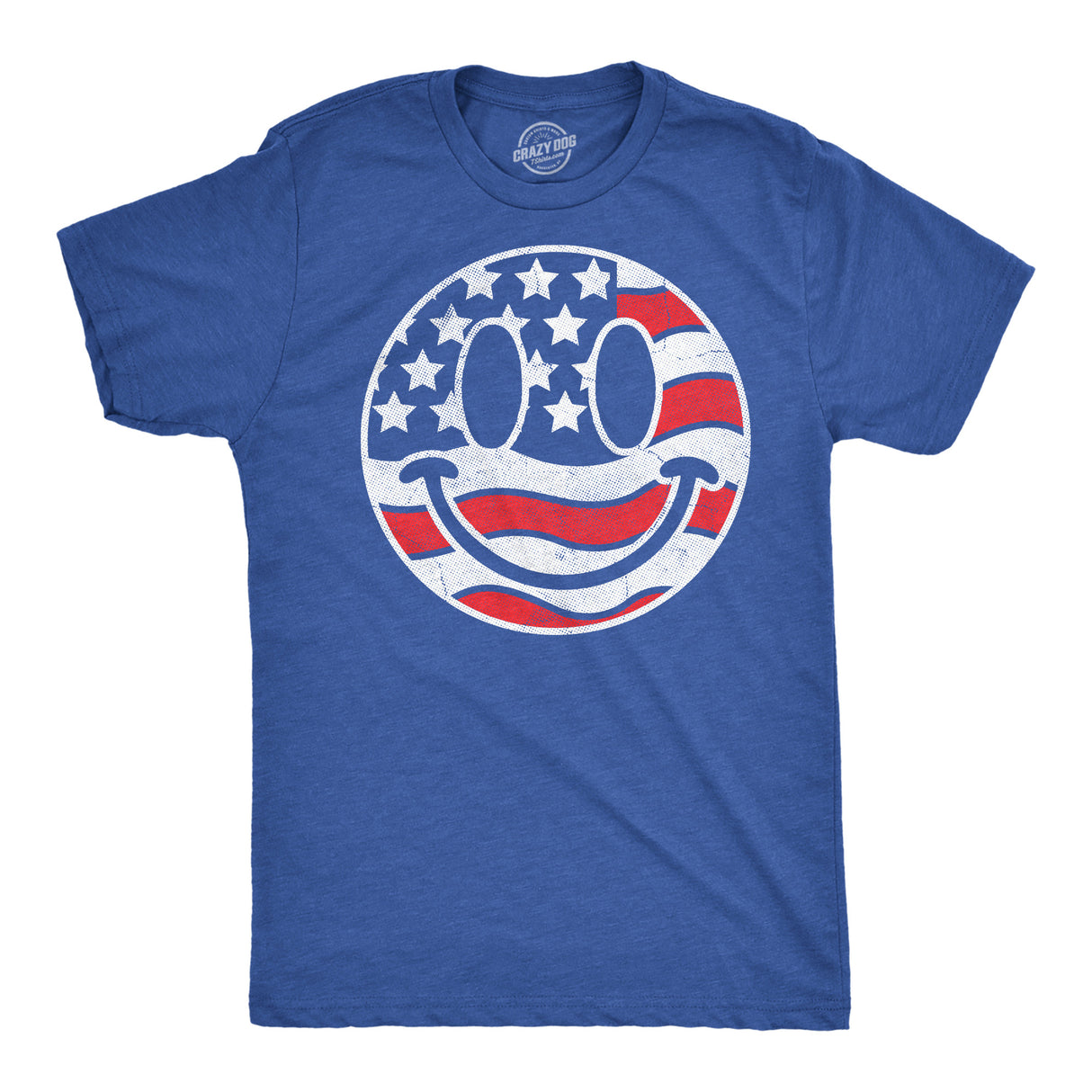 Mens Funny T Shirts American Flag Smile Sarcastic Fourth Of July Graphic Novetly Tee for Men