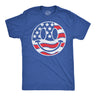 Mens Funny T Shirts American Flag Smile Sarcastic Fourth Of July Graphic Novetly Tee for Men