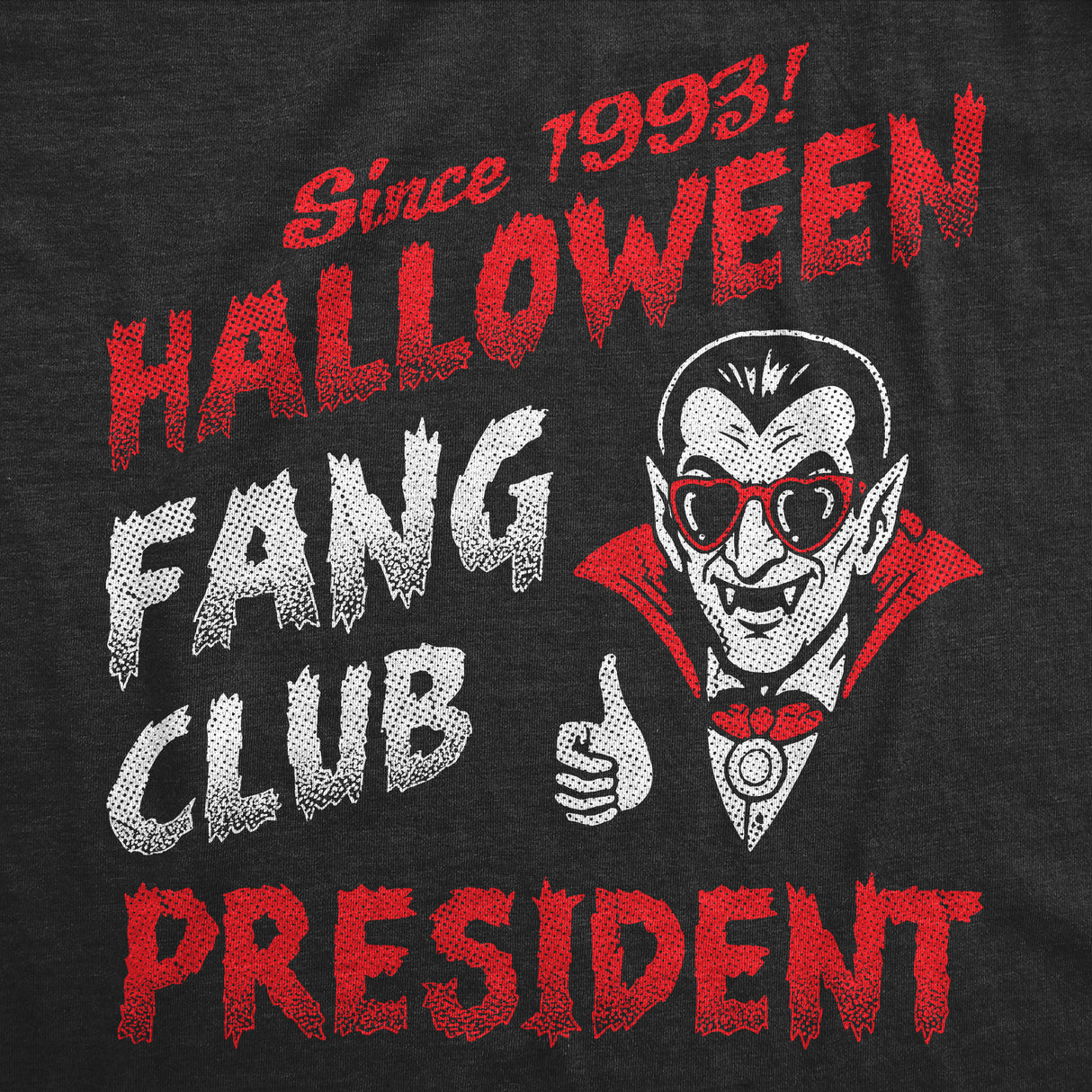Mens Funny T Shirts Halloween Fang Club President Sarcastic Vampire Graphic Novelty Tee For Men