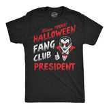 Mens Funny T Shirts Halloween Fang Club President Sarcastic Vampire Graphic Novelty Tee For Men