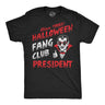Mens Funny T Shirts Halloween Fang Club President Sarcastic Vampire Graphic Novelty Tee For Men