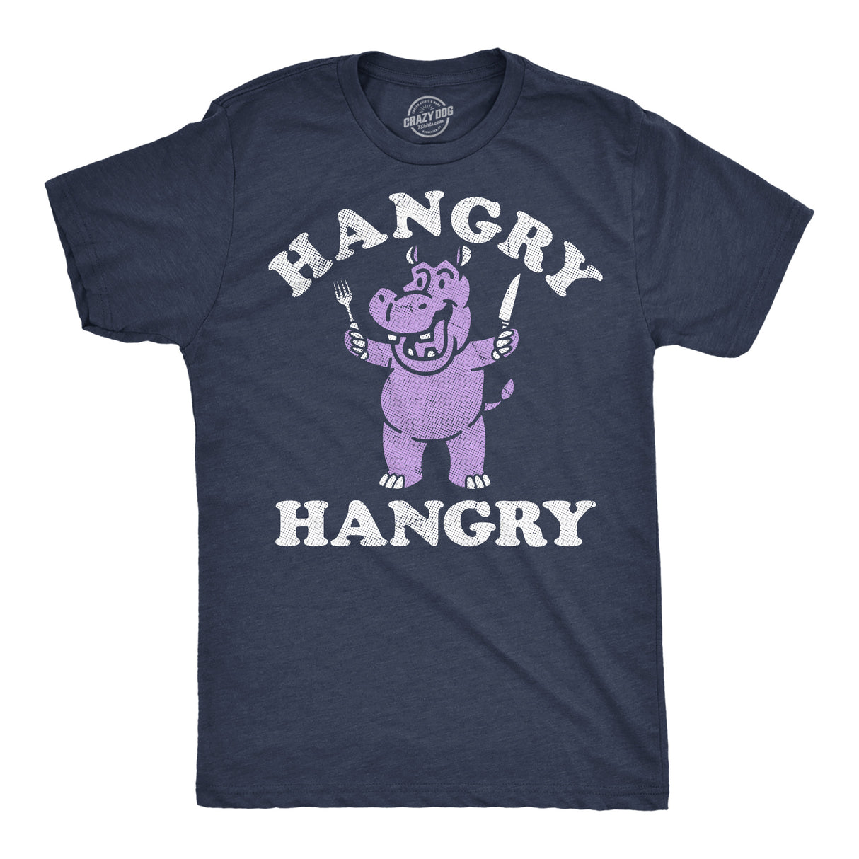 Mens Funny T Shirts Hangry Hangry Hippo Sarcastic Graphic Novelty Tee for Men