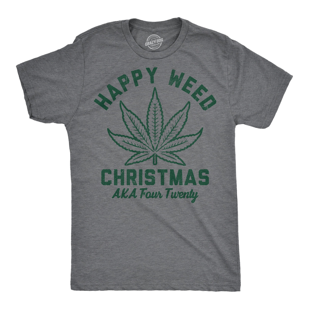Mens Funny T Shirts Happy Weed Christmas Sarcastic 420 Graphic Novelty Tee for Men