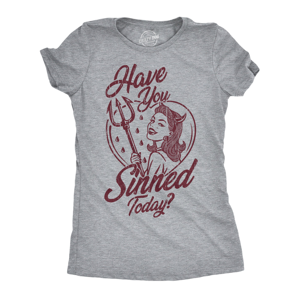 Womens Funny T Shirts Have You Sinned Today Sarcastic Devil Graphic Novelty Tee for Ladies