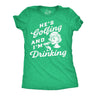 Womens Funny T Shirts Hes Golfing and Im Drinking Sarcastic Graphic Novelty Tee for Ladies