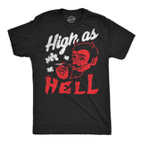 Mens Funny T Shirts High As Hell Sarcastic Devil 420 Graphic Novelty Tee for Men