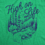 Mens Funny T Shirts High On Life and Also Drugs Sarcastic 420 Graphic Novelty Tee for Men
