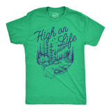 Mens Funny T Shirts High On Life and Also Drugs Sarcastic 420 Graphic Novelty Tee for Men