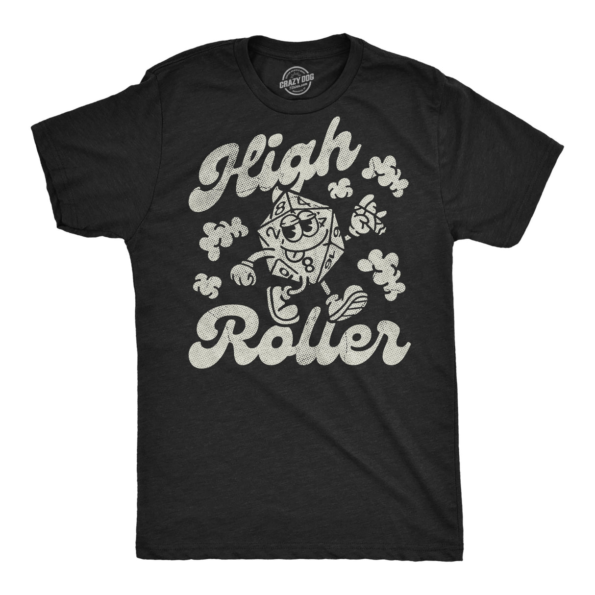 Mens Funny T Shirts High Roller Sarcastic 420 Graphic Novelty Role Playing Game Tee for Men