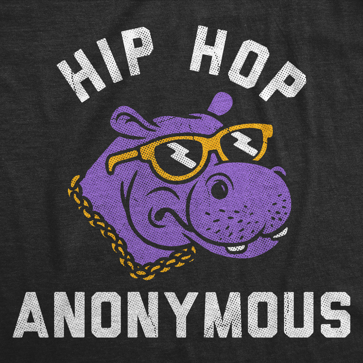 Mens Funny T Shirts Hip Hop Anonymous Sarcastic Hippo Graphic Novelty Tee for Men
