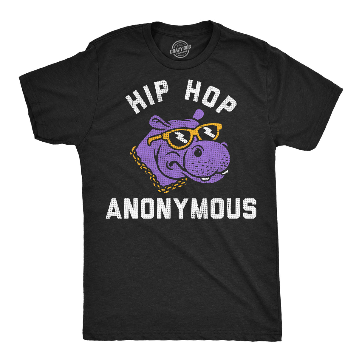 Mens Funny T Shirts Hip Hop Anonymous Sarcastic Hippo Graphic Novelty Tee for Men