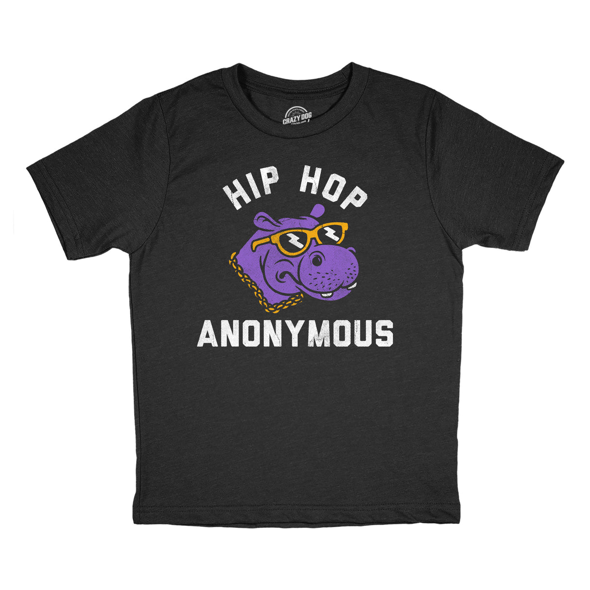 Youth Funny T Shirts Hip Hop Anonymous Sarcastic Hippo Graphic Novelty Tee for Kids