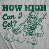 Womens Funny T Shirts How High Can I Get Sarcastic 420 Graphic Novelty Tees for Ladies