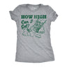 Womens Funny T Shirts How High Can I Get Sarcastic 420 Graphic Novelty Tees for Ladies