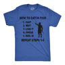 Mens Funny T Shirts How to Catch Fish Checklist Sarcastic Fishing Graphic Novelty Tee for Men