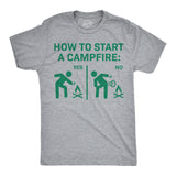 Mens Funny T Shirts How to Start A Campfire Sarcastic Camping Graphic Novelty Tee for Men