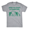 Mens Funny T Shirts How to Start A Campfire Sarcastic Camping Graphic Novelty Tee for Men