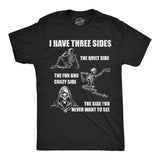 Mens Funny T Shirts I Have Three Sides Sarcastic Skeleton Graphic Novelty Tee For Men