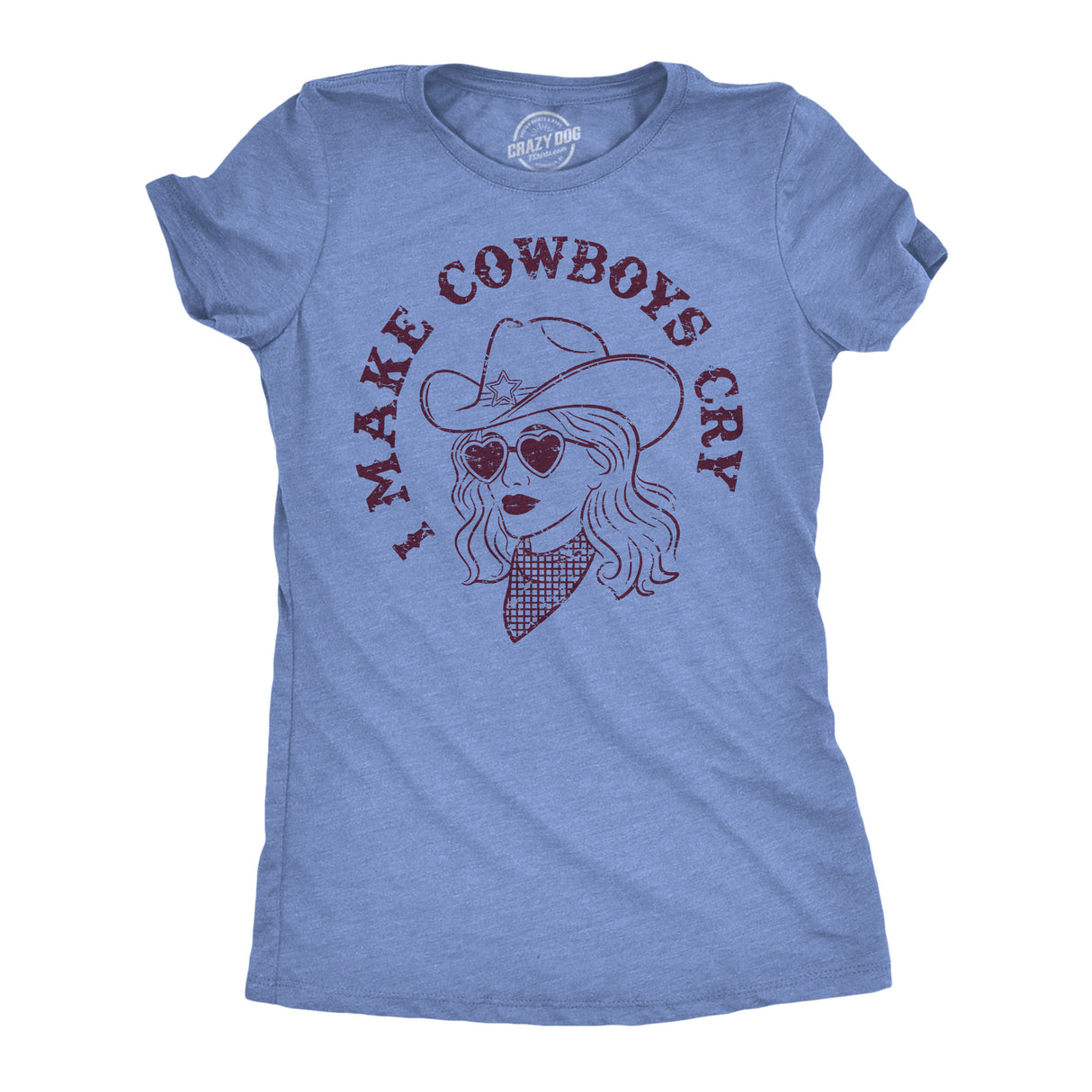 Womens Funny T Shirts I Make Cowboys Cry Sarcastic Western Graphic Novelty Tee for Ladies