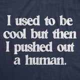 Womens Funny T Shirts I Used to Be Cool But Then I Pushed Out A Human Sarcastic Mothers Day Tee for Ladies