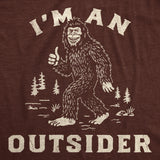 Mens Funny T Shirts Im An Outsider Sarcastic Bigfoot Graphic Novelty Tee for Men
