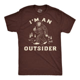 Mens Funny T Shirts Im An Outsider Sarcastic Bigfoot Graphic Novelty Tee for Men