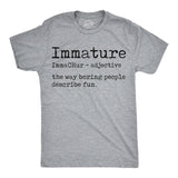 Mens Funny T Shirts Immature Definition Sarcastic Dictionary Graphic Novelty Tee for Men
