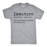 Mens Funny T Shirts Immature Definition Sarcastic Dictionary Graphic Novelty Tee for Men