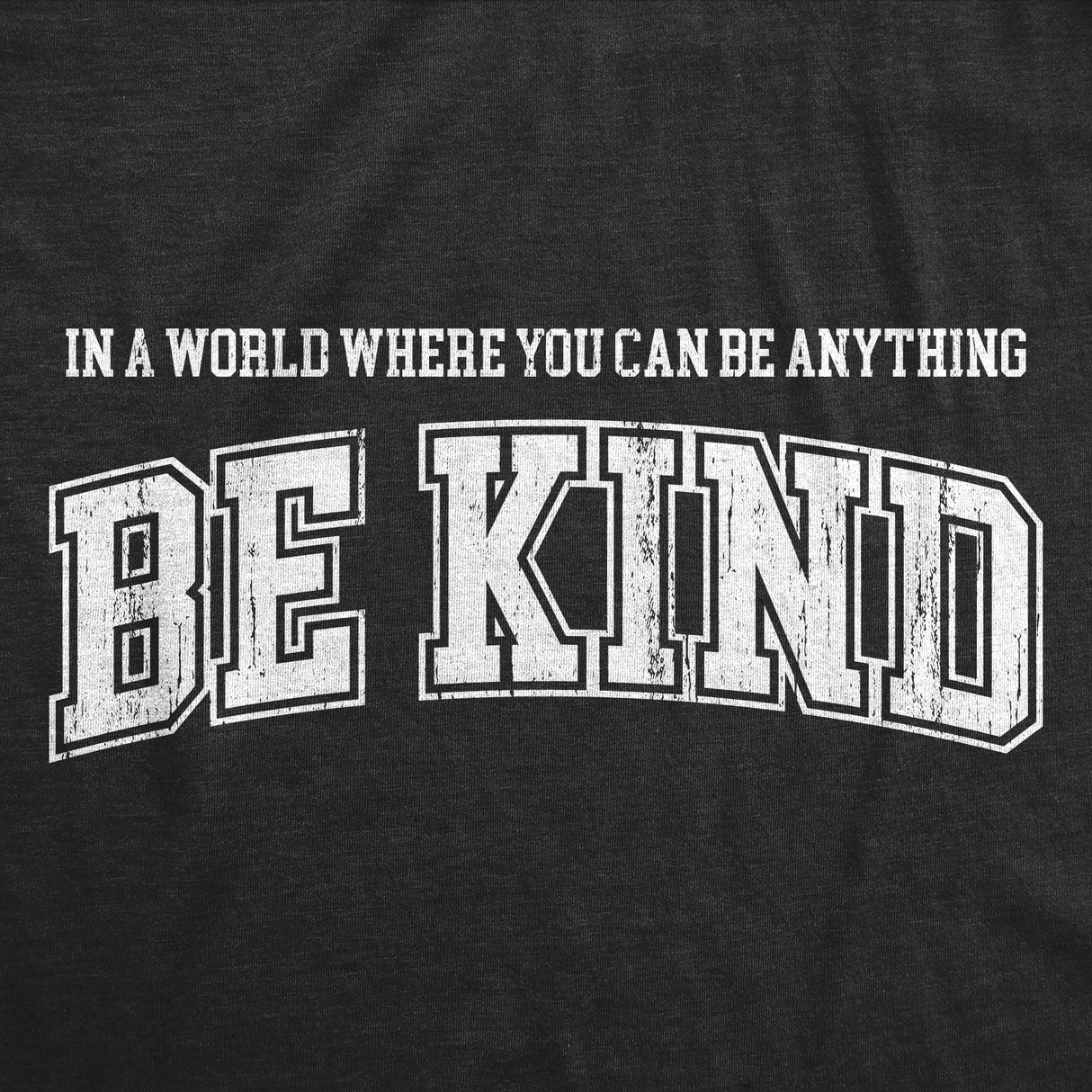 Mens Funny T Shirts In A World Where You Can Be Anything Be Kind Awesome Graphic Novelty Tee for Men