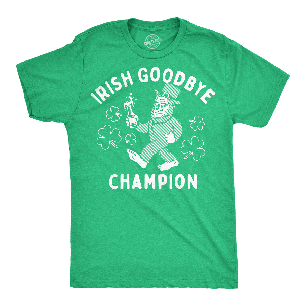 Mens Funny T Shirts Irish Goodbye Champion Sarcastic St Patricks Day Graphic Novelty Tee for Men