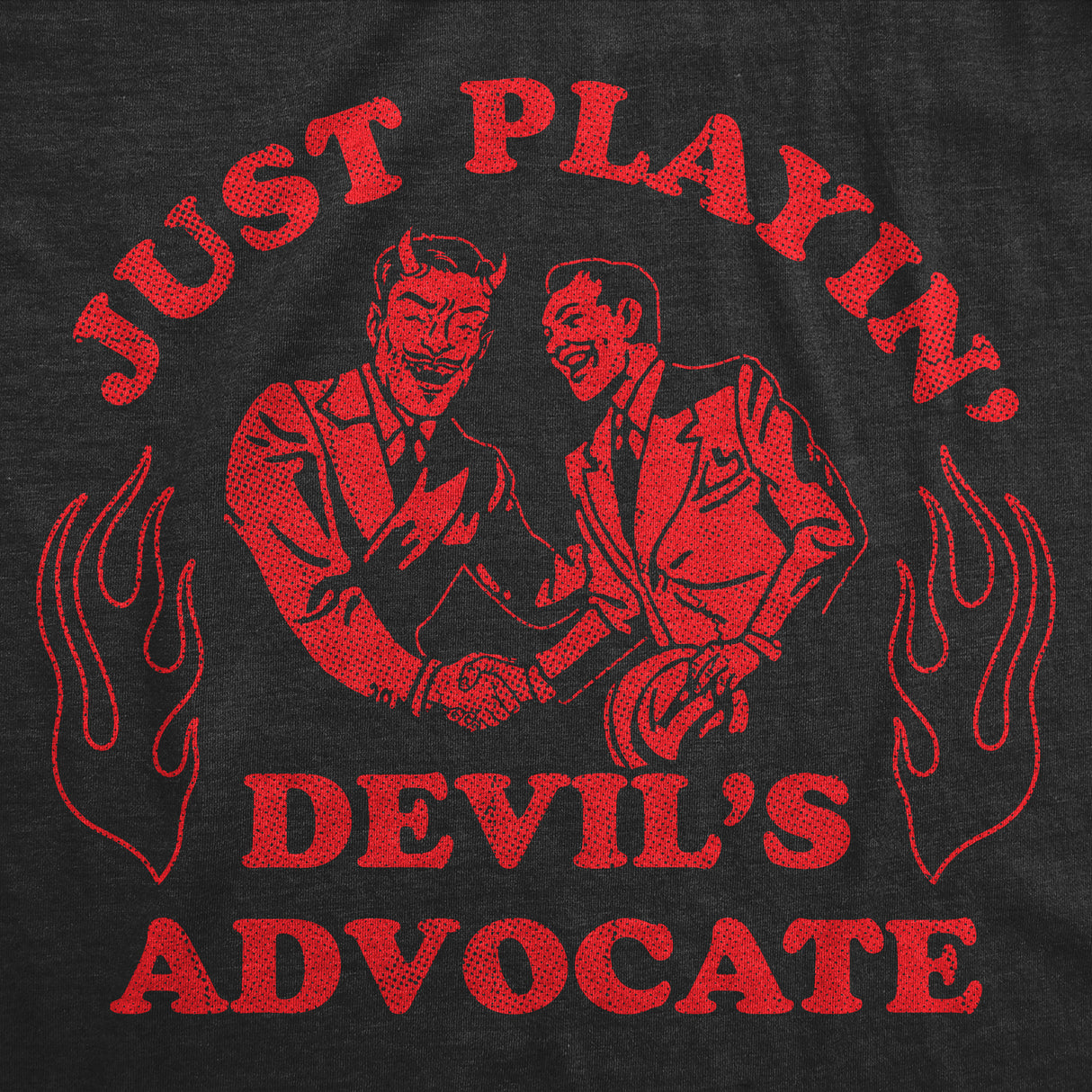 Mens Funny T Shirts Just Playing Devils Advocate Sarcastic Satan Graphic Novelty Tee for Men
